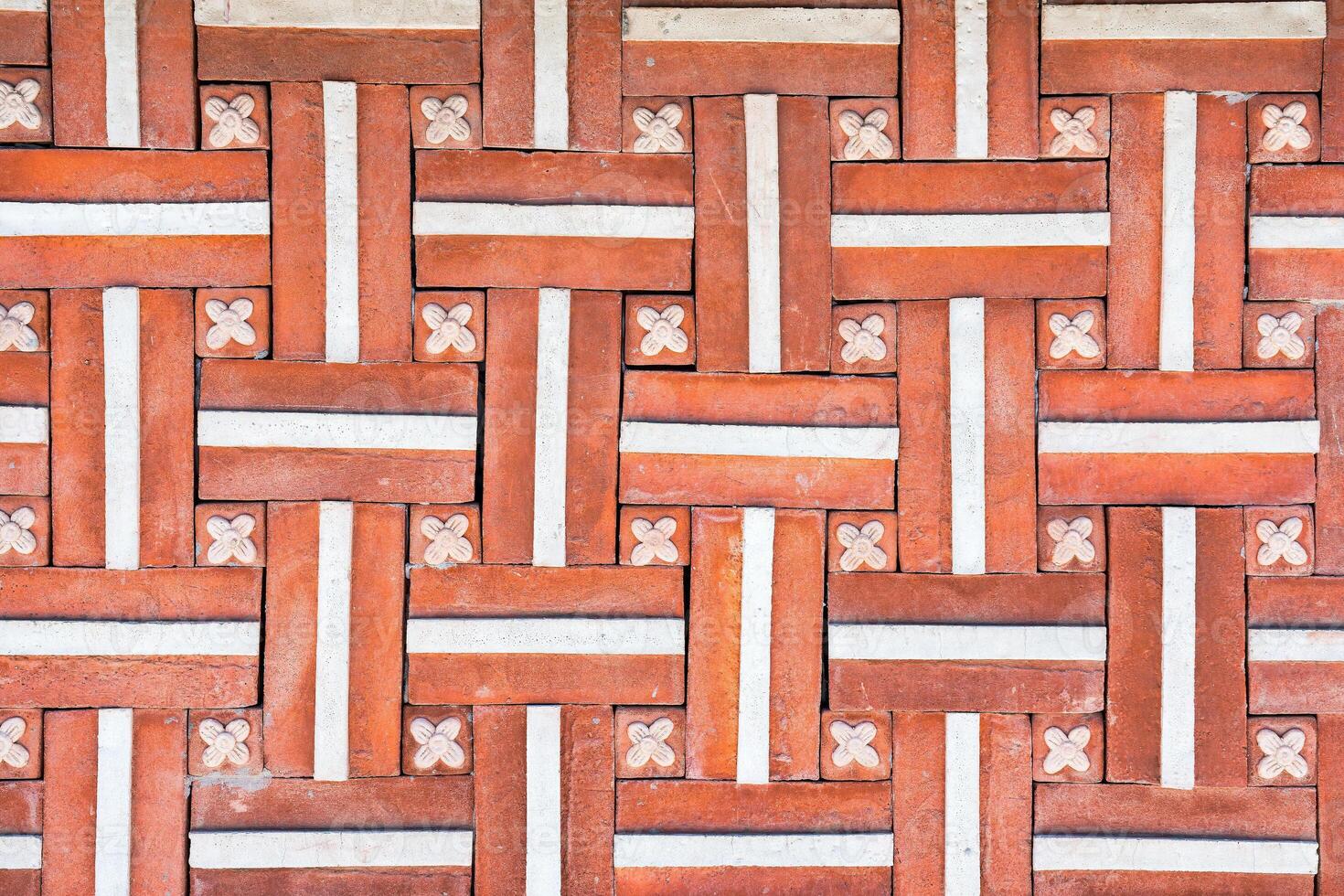 Texture of a decorative brick-like tiles. Abstract background for design. photo