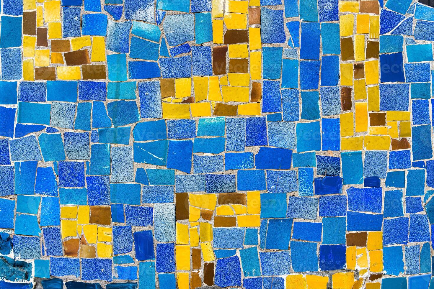 Close-up view of beautiful colorful decorative mosaic tiles. Abstract background. photo