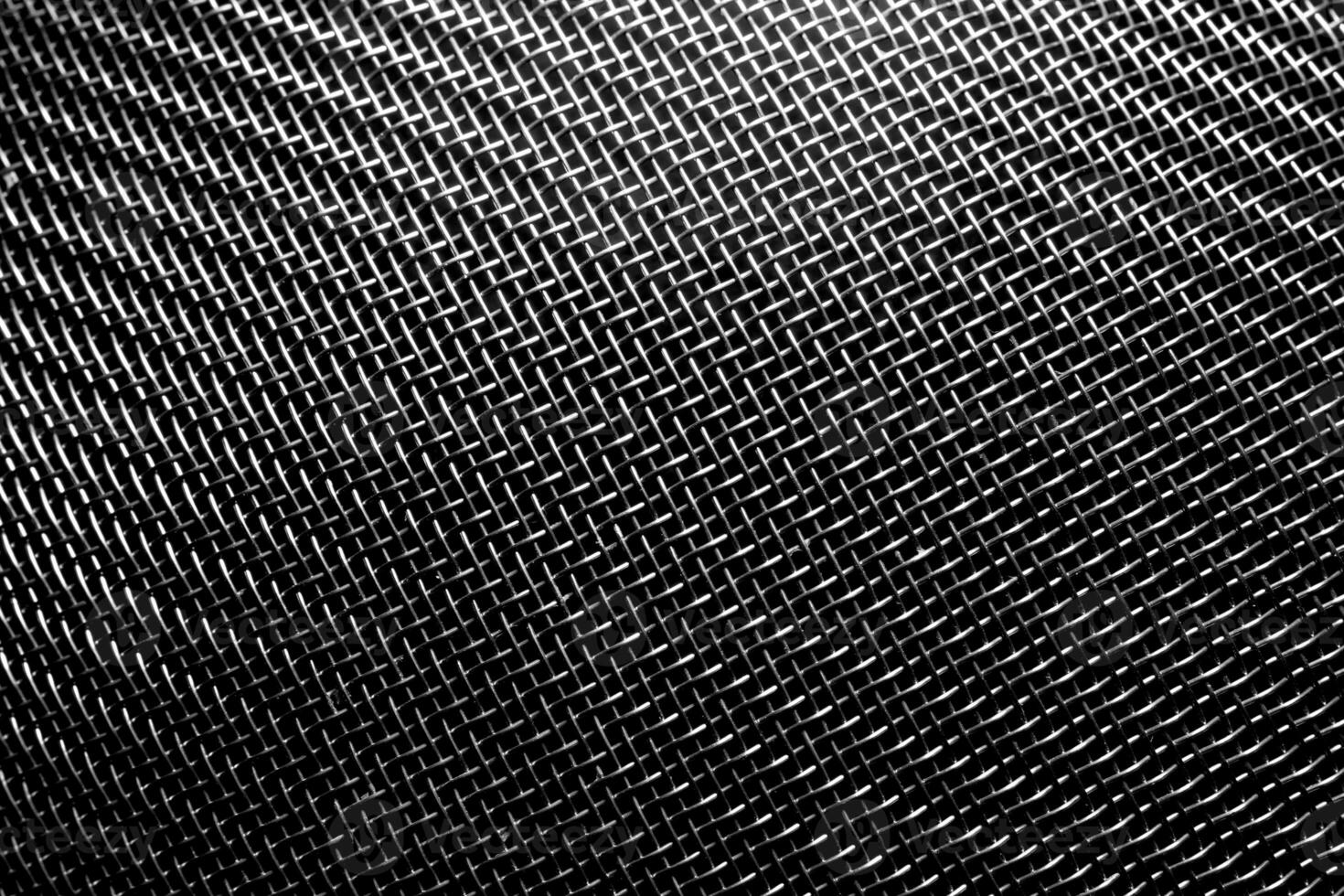 Monochrome texture of a shiny metal colander or grate. Abstract background. photo