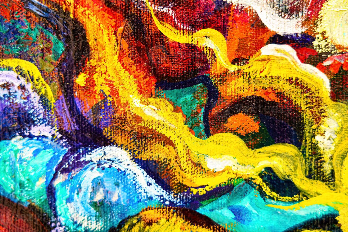 Colorful abstract oil painting art background. Texture of canvas and oil. photo
