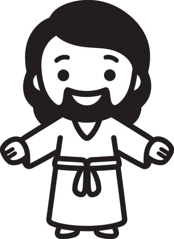 misericordioso pastor dibujos animados Jesús pacífico ligero linda negro Jesús vector