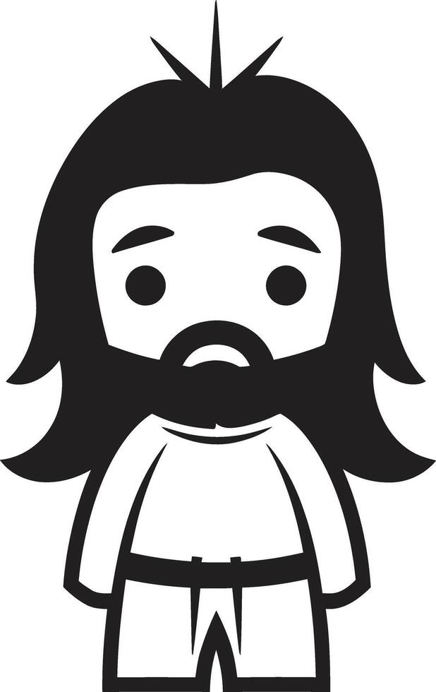 Heavenly Presence Cartoon Jesus Black Divine Love Cute Black Jesus vector