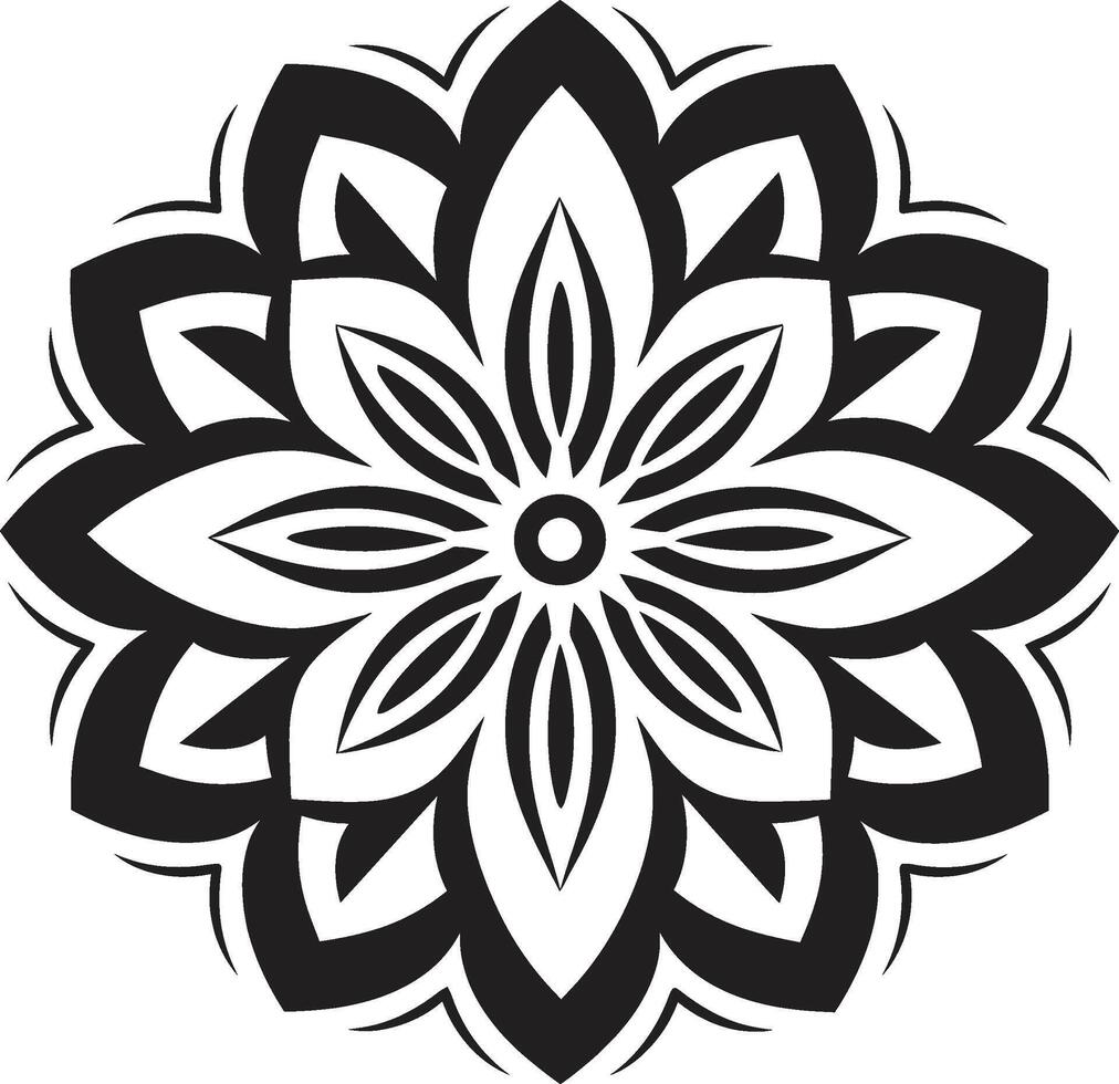 Divine Mandala Monochromatic Emblem Featuring Infinite Harmony Black with Mandala Pattern in Elegant vector