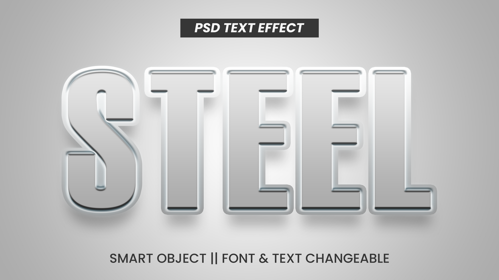 modifiable 3d texte effets acier métal style texte effet psd