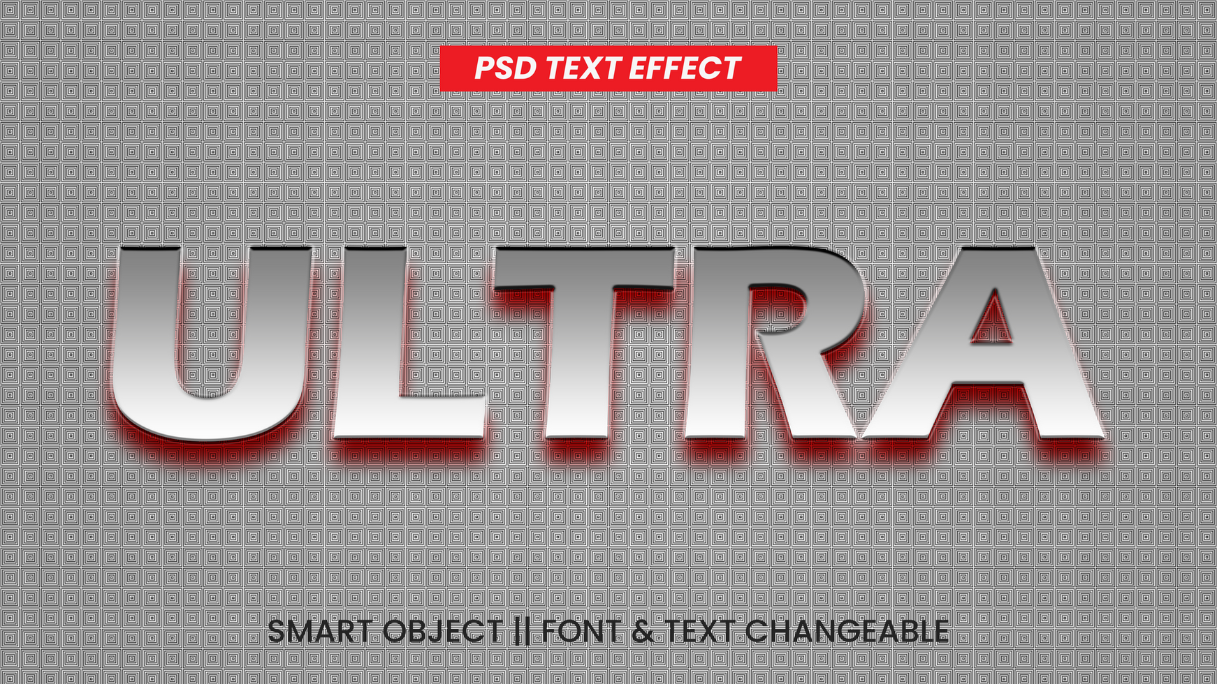 Editable 3d text effects ultra silver metal color text effect psd