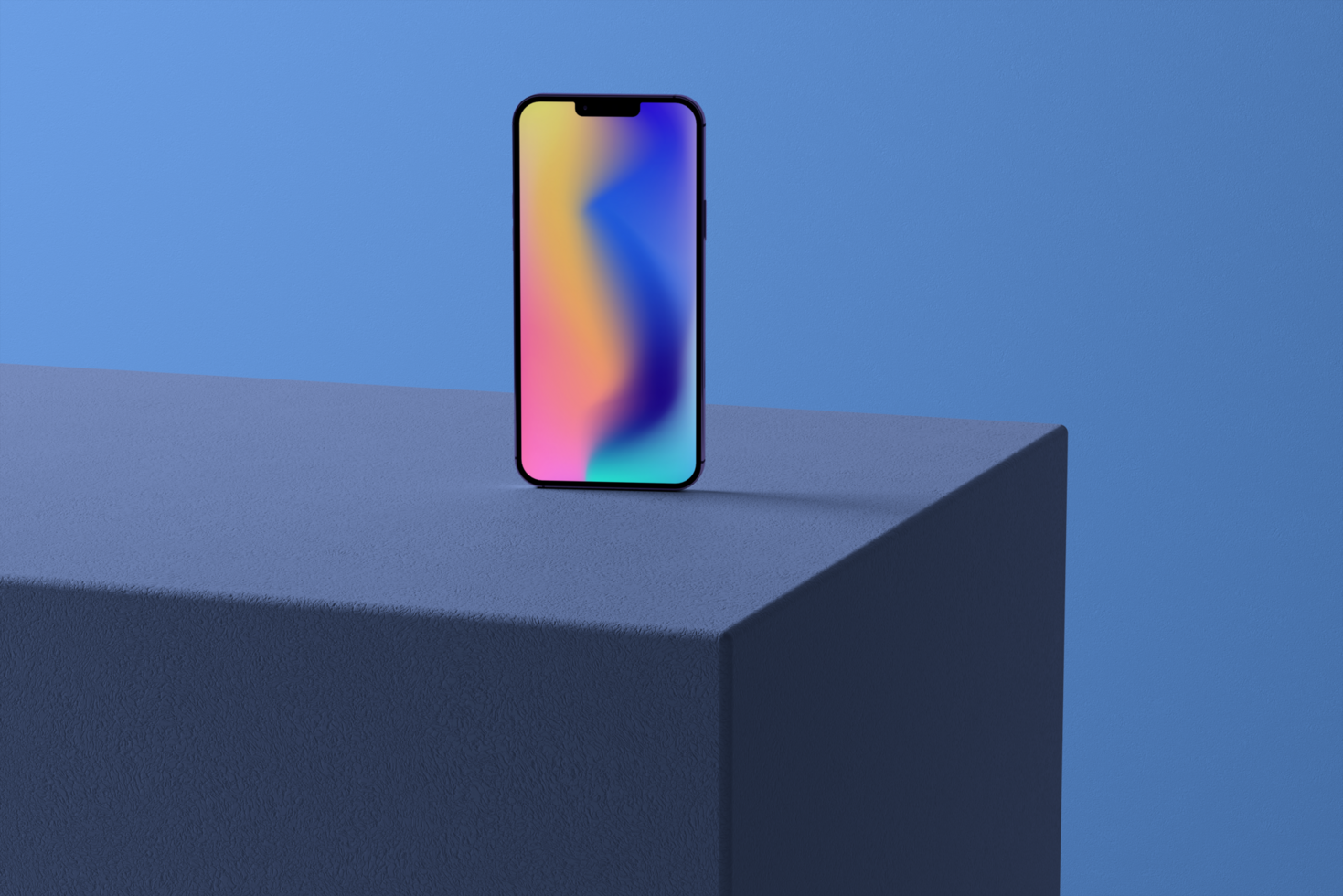 Minimalist phone mockup with realistic scene psd