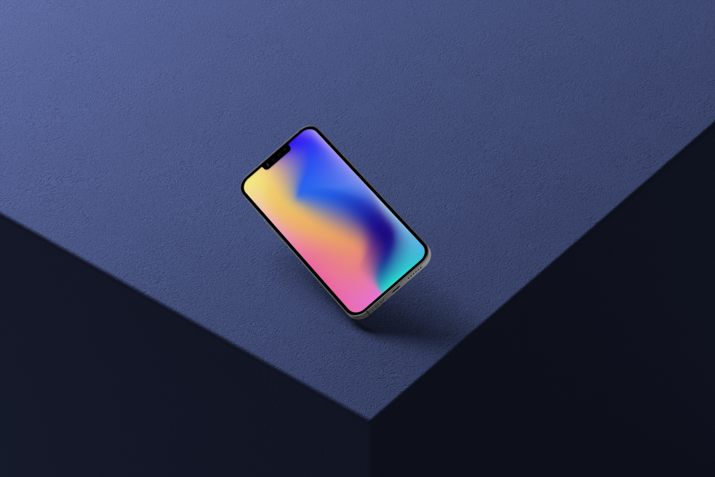 Phone mockup with realistic scene and minimalist background psd