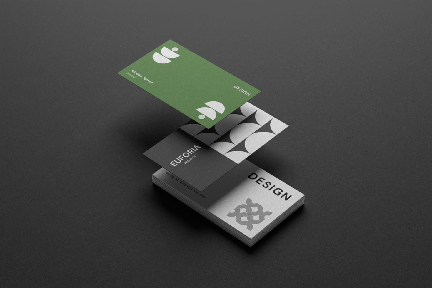 Card mockup with minimal scene psd