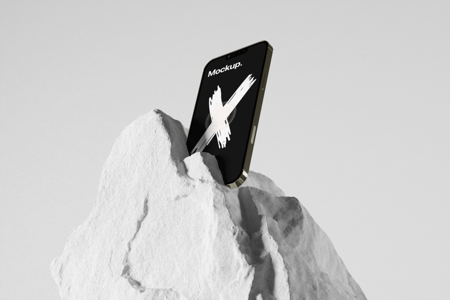 Phone mockup with abstract background and realistic scene psd