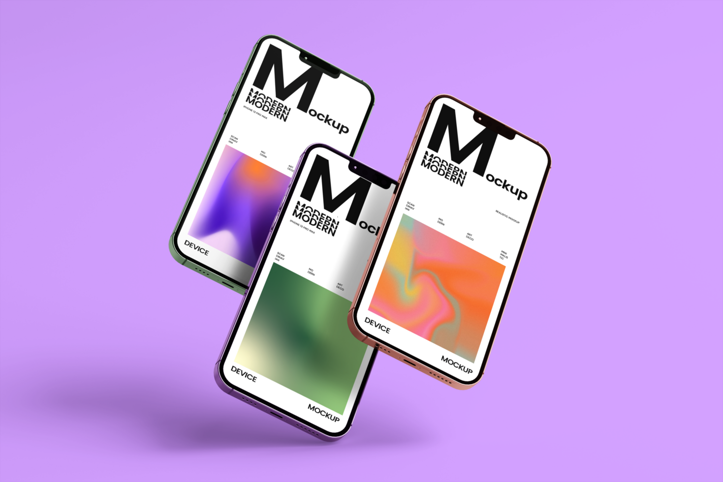 Mobile mockup with minimalist modern scene psd