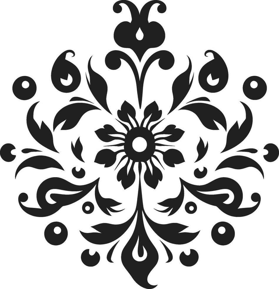 elegante arte negro victoriano elegancia filigrana emblema vector