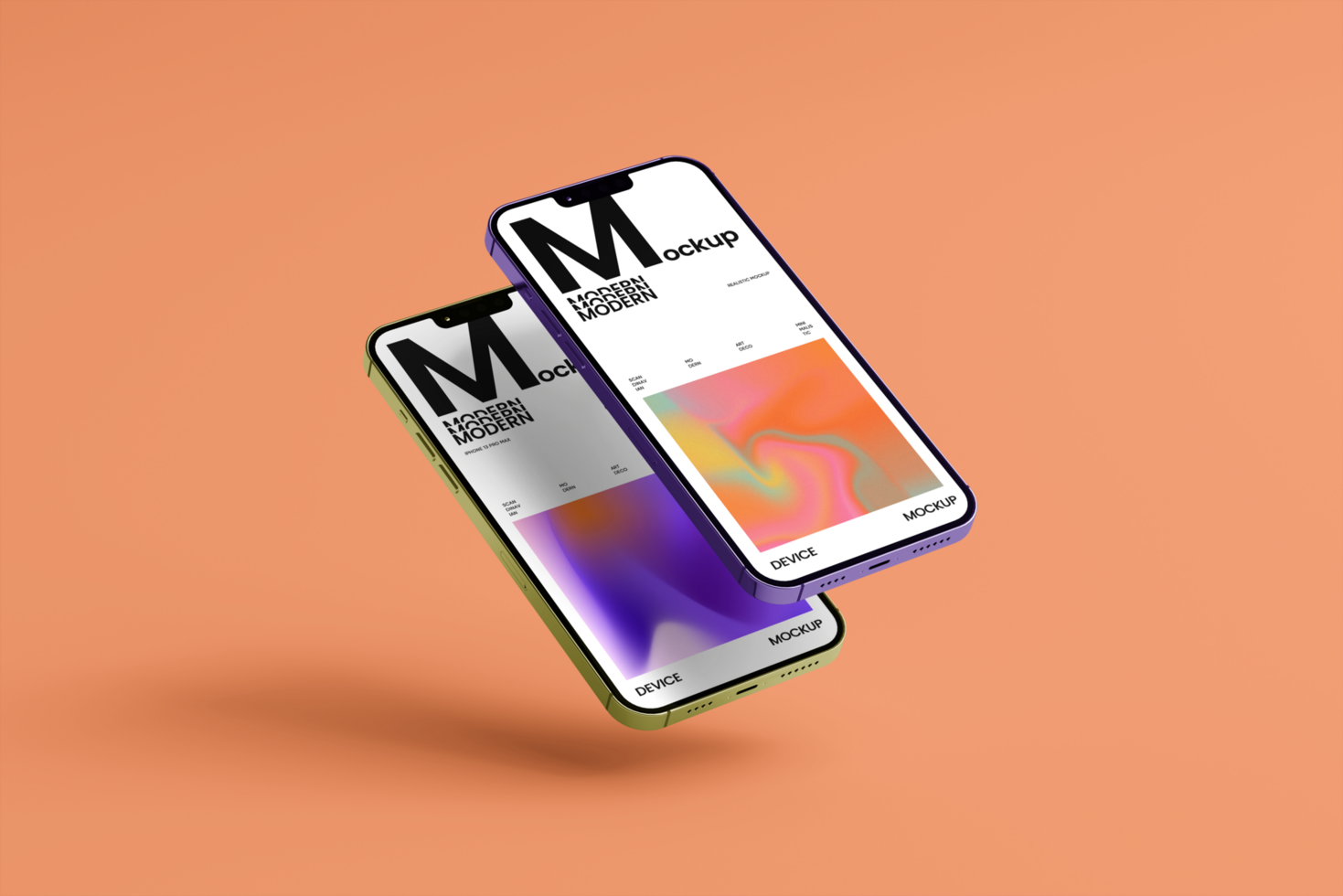 Smartphone mockup with realistic shadow and minimal background psd