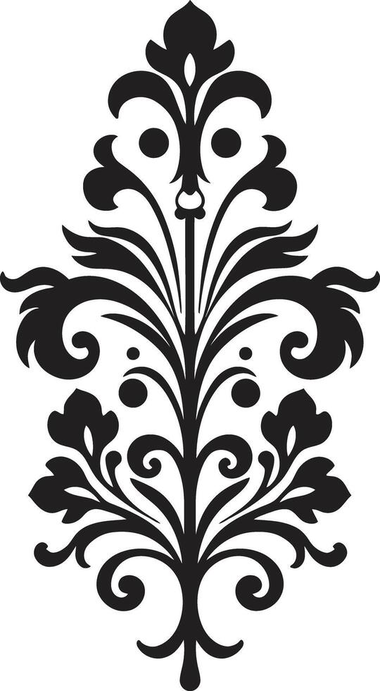 Ornate Charm Vintage Emblem Classic Etchings Black Filigree vector