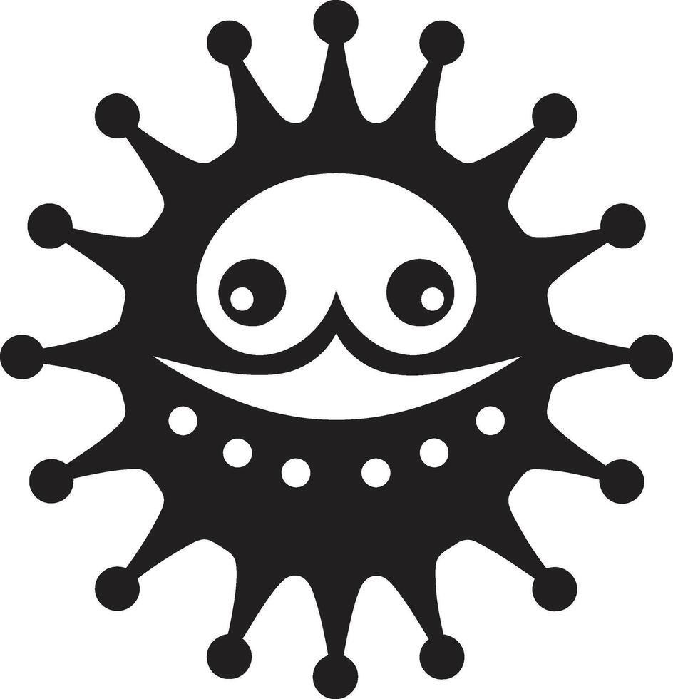 Playful Virus Cuteness Cute Black Microscopic Whimsy Black vector