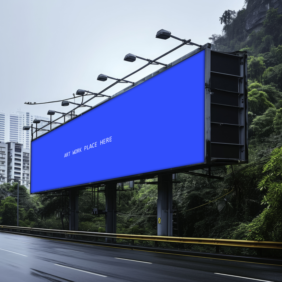 commercial billboard on the side of a highway templet psd