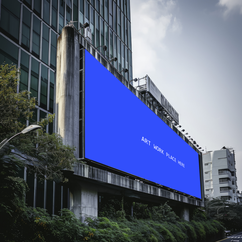 tabellone è visualizzato su il lato di un' edificio templet psd