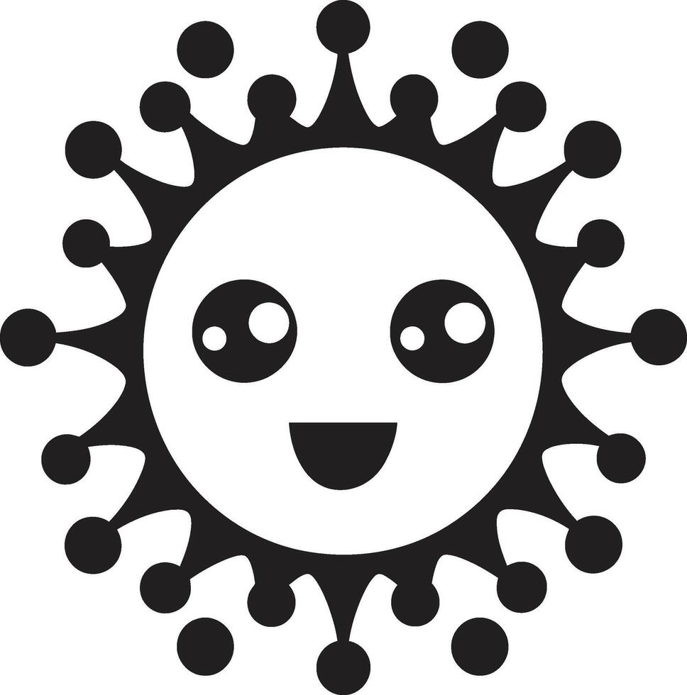 Friendly Microbe Fluffiness Black Viral Charm Cute Black vector