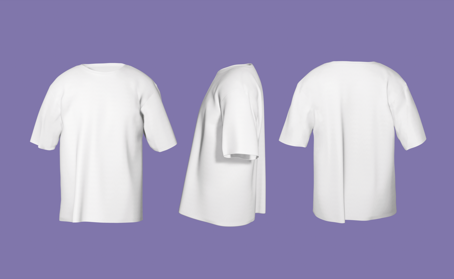reeks van wit te groot t-shirt mockups 3d geven ronde nek voor branding psd