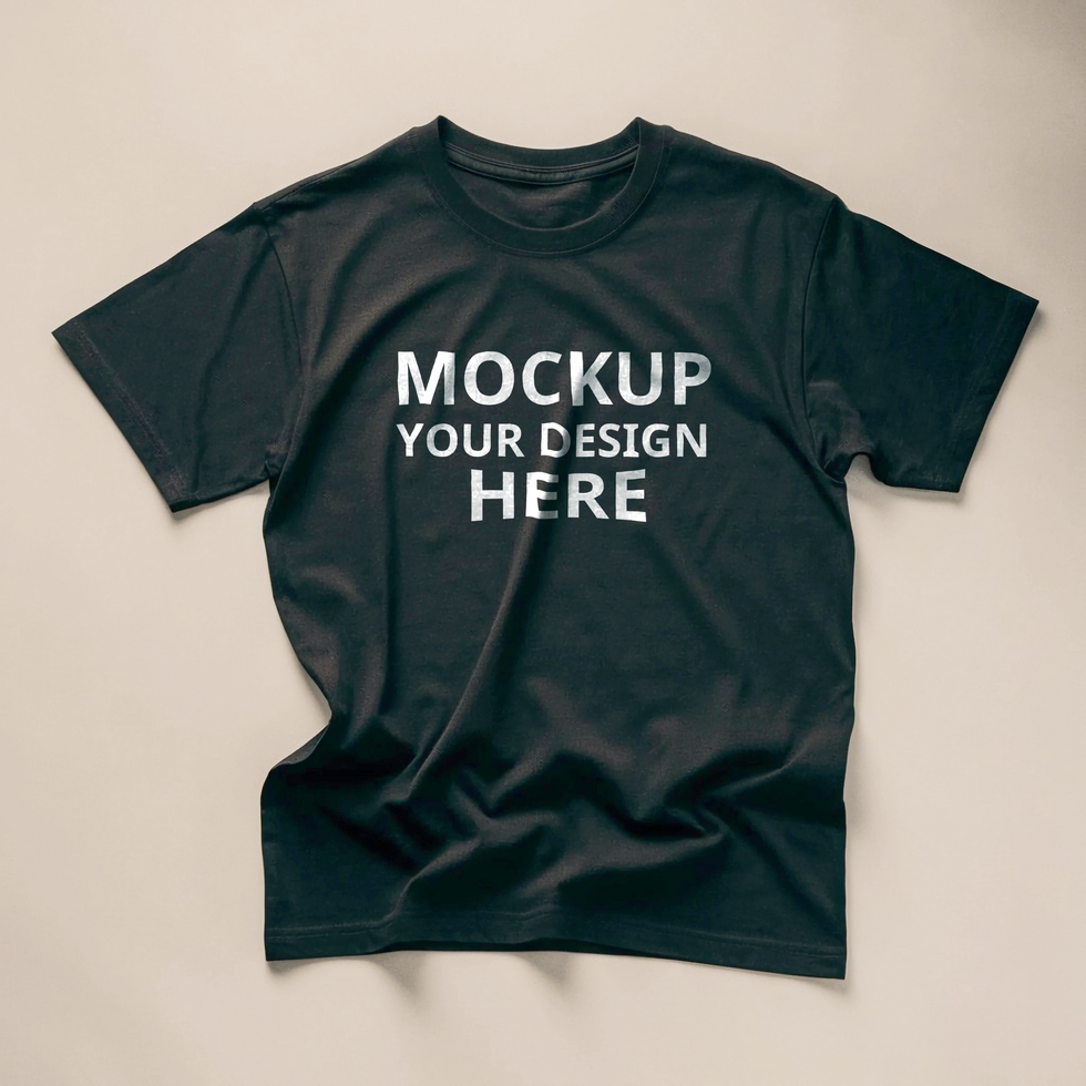 Black T-shirt mockup psd