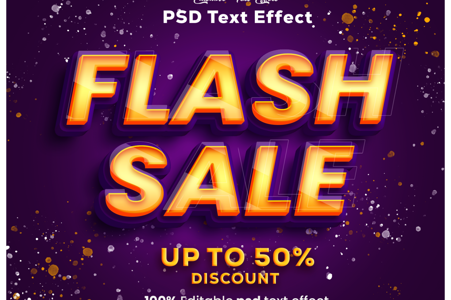 Flash Sale 3D Editable Text Effect psd