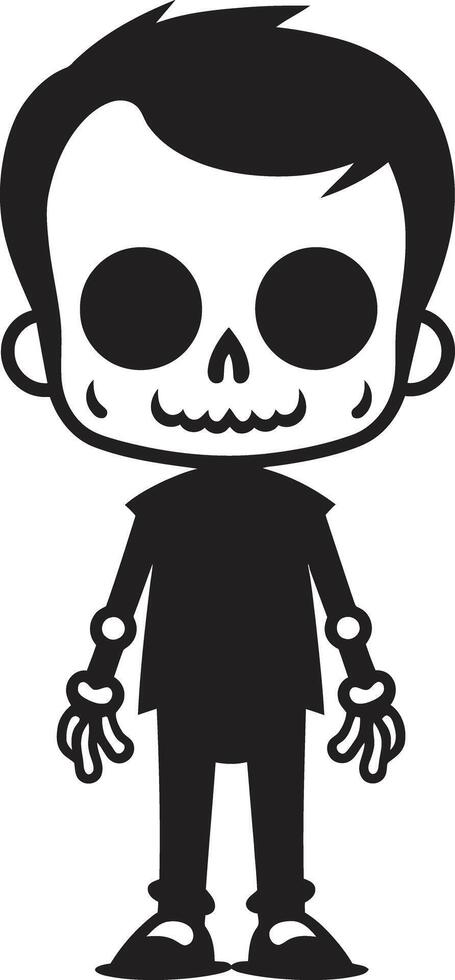 Energetic Skeleton Friend Black Playful Bone Pose Full Body vector