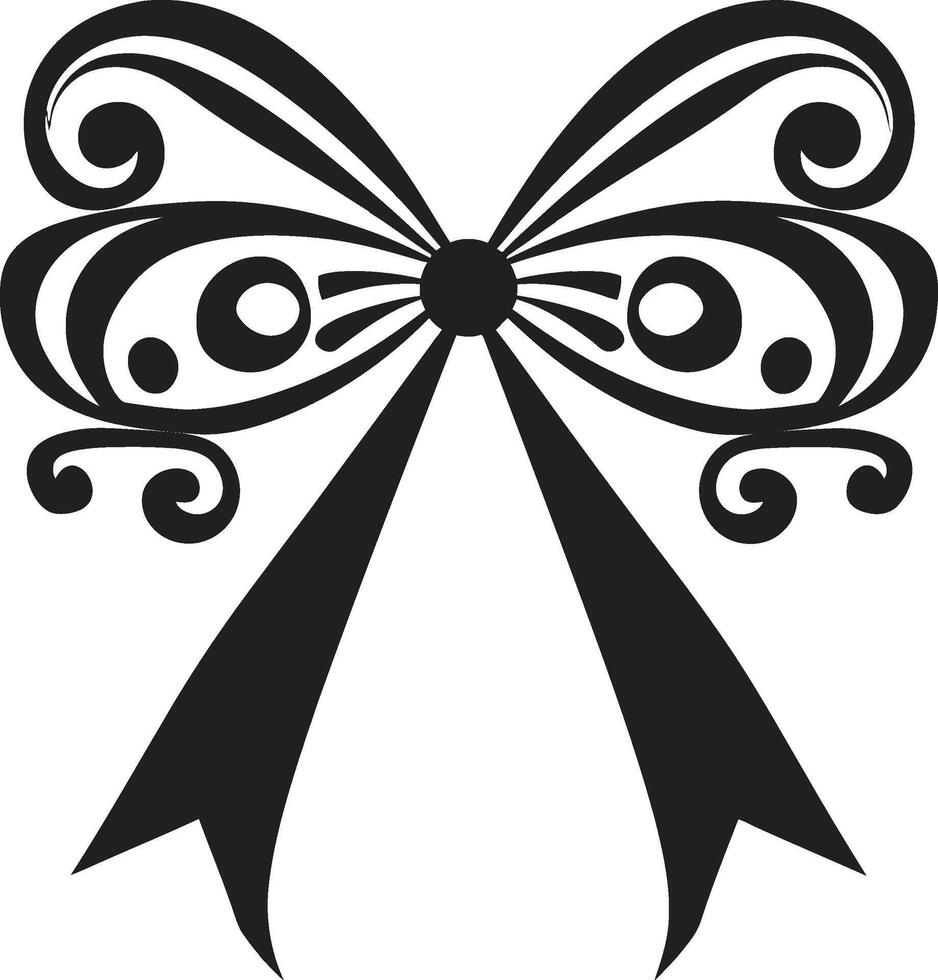 Timeless Ribbon Detail Black Ribbon Intricate Ribbon Elegance Decorative vector