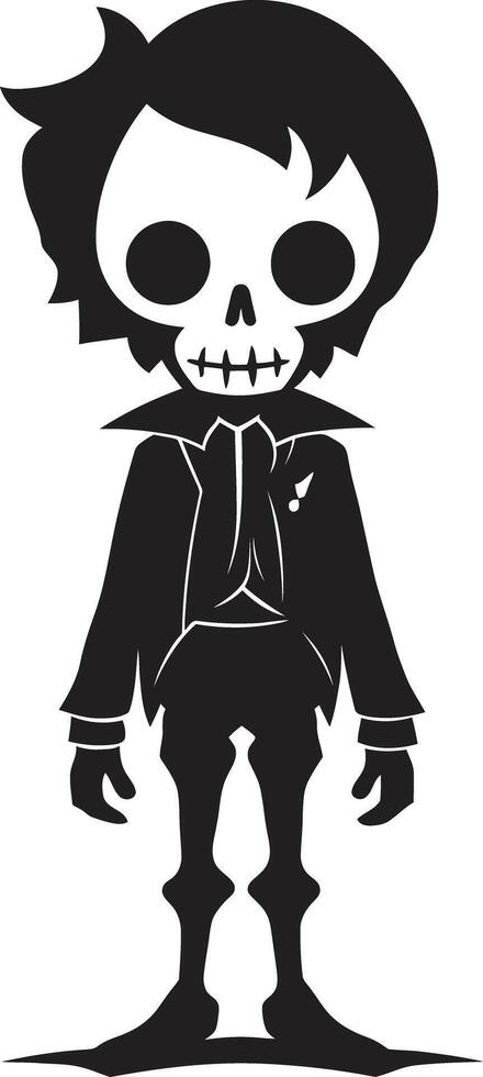 Enchanting Skeletal Companion Black Charming Skeleton Presence Full Body vector