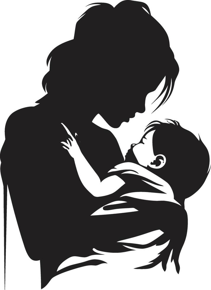 amable guardián madre participación bebé emblema celestial momentos de madre y niño vector