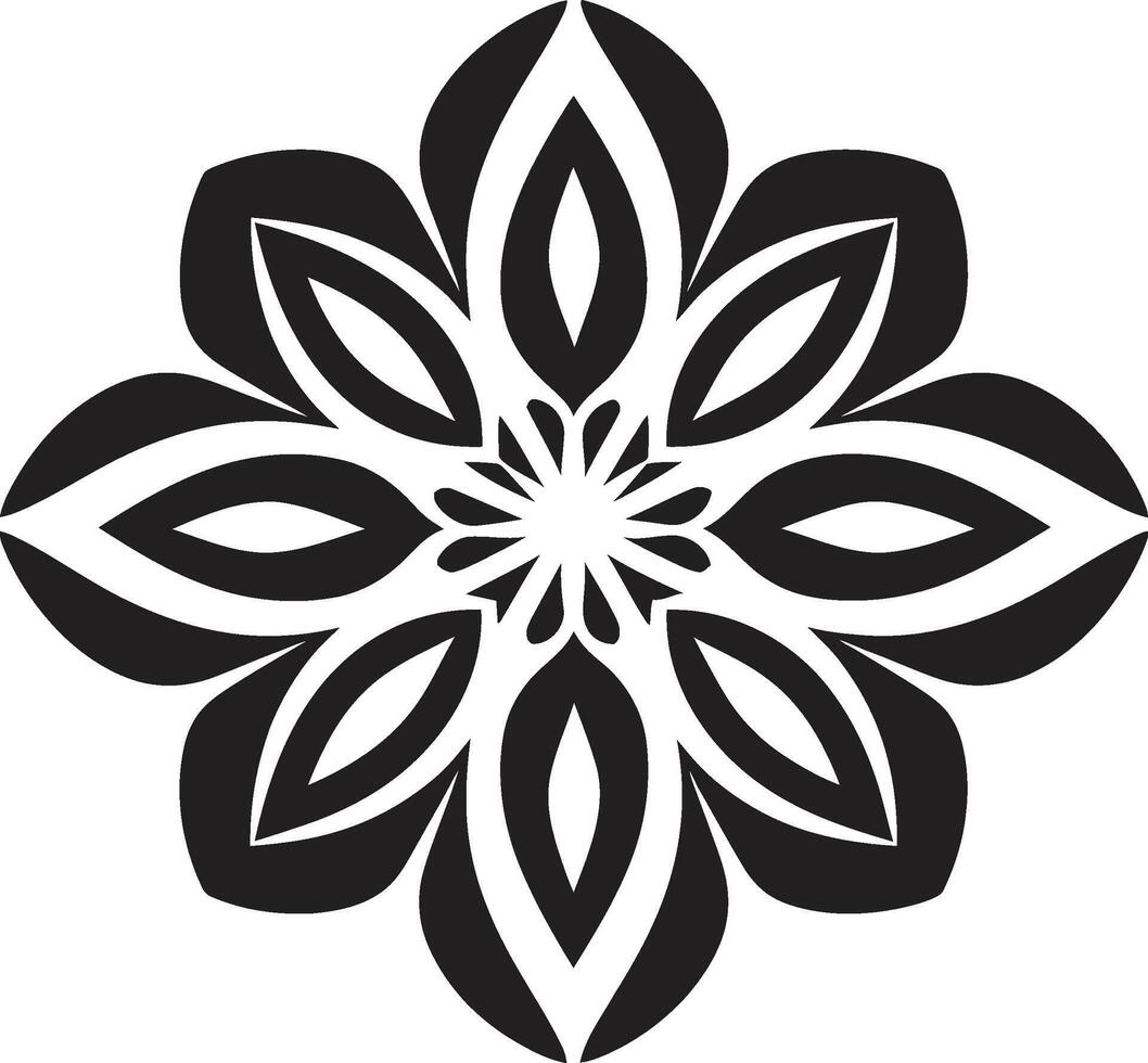 Infinite Serenity Black with Mandala Pattern Spiritual Spirals Mandala in Monochrome Black vector