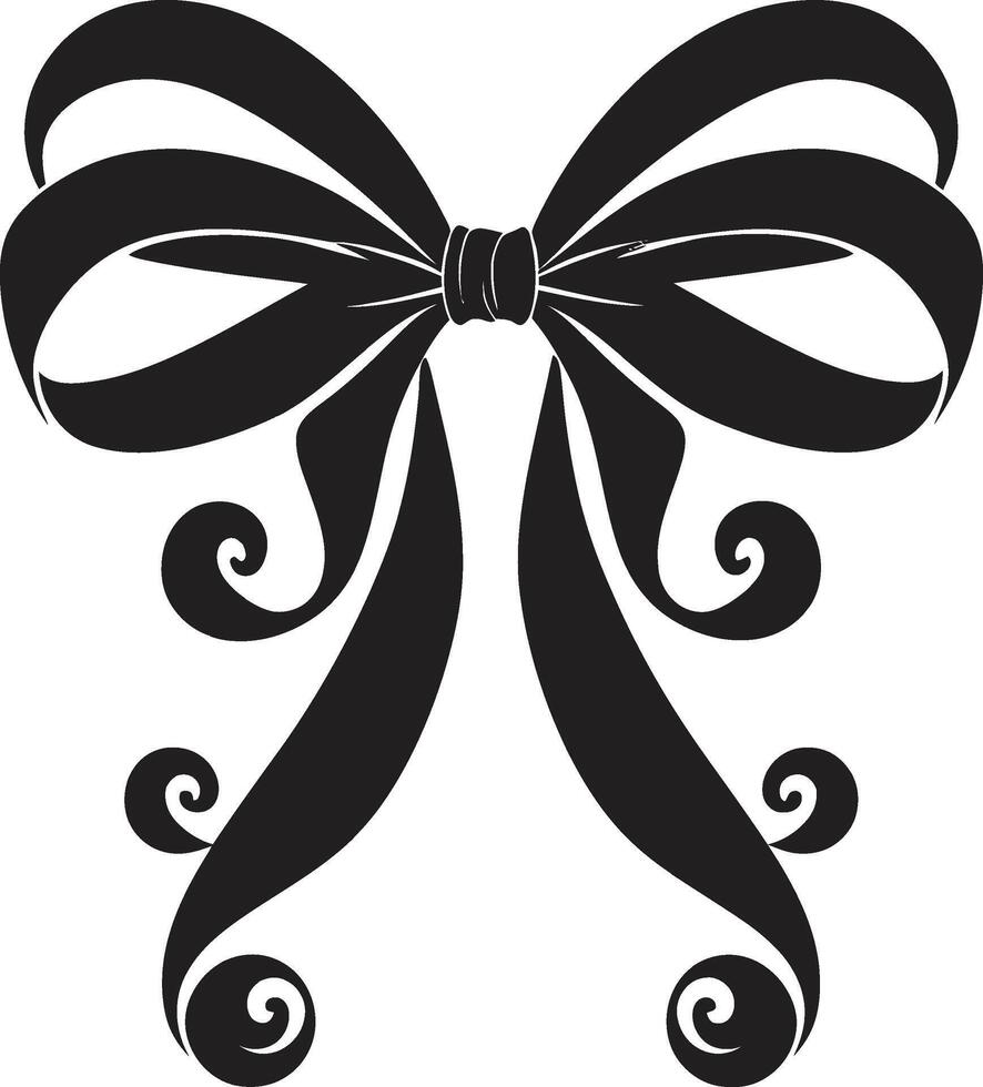 Bow of Bliss Elegant Surprise Tied Tranquility Ribboned Gift Emblem vector
