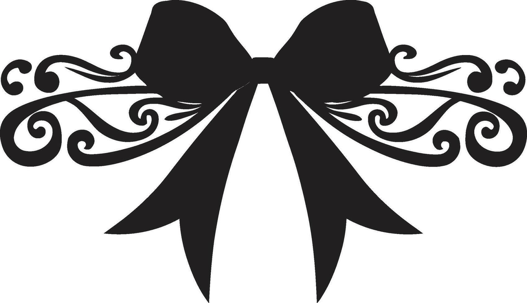 Elegant Ribbon Intricacies Ribbon Ornate Ribbon Elegance Black Emblem vector