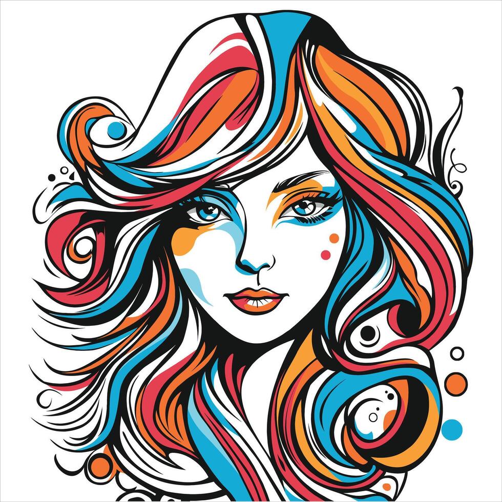 woman abstract art vector