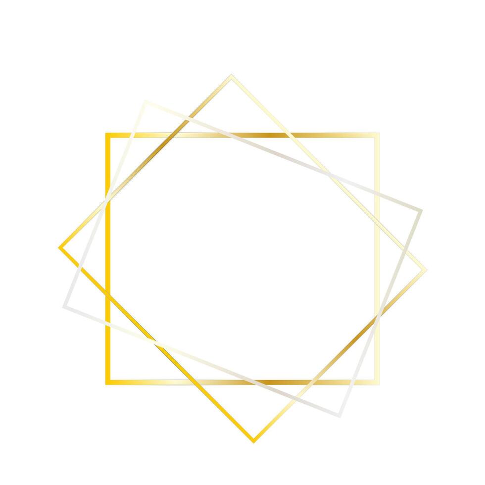 Squared frames elegant set of metallic luxury collection vector