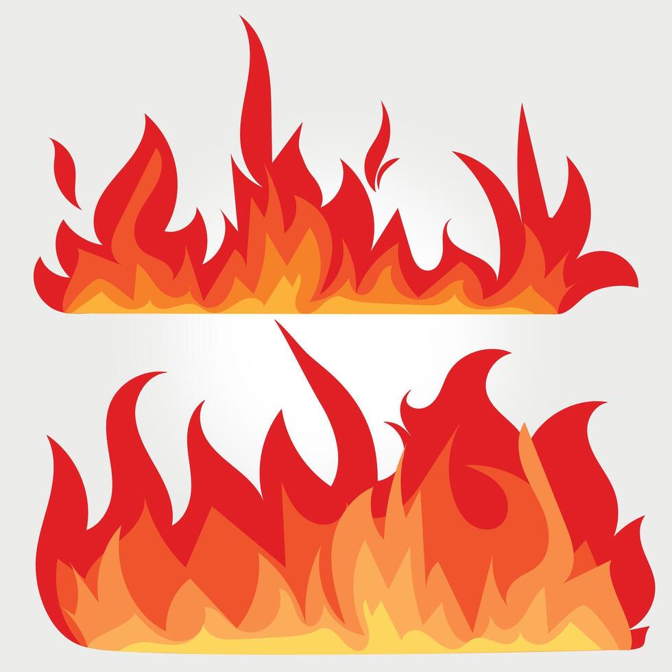 conjunto de llamas de fuego rojo y naranja. vector