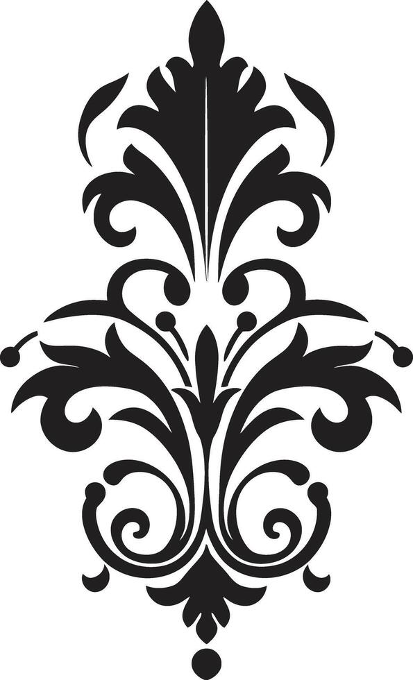 Filigree Opulence Vintage Victorian Splendor Black Filigree Emblem vector