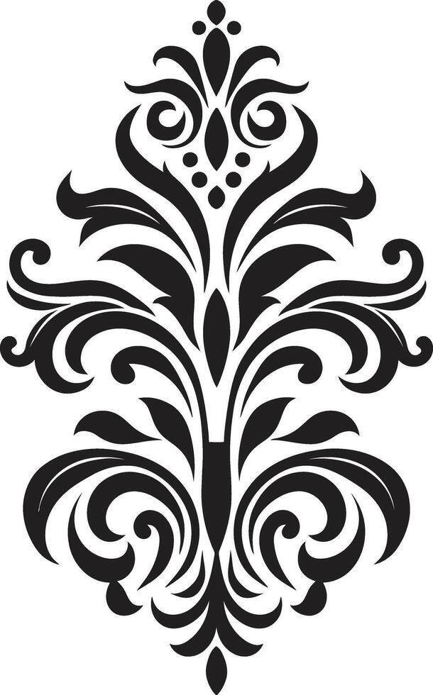 Stylish Ornamentation Element Refined Curves Black vector