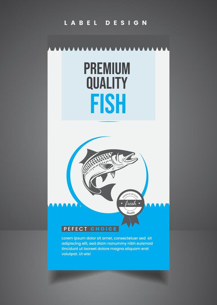 Fish Label Design Fish Packaging Design vector