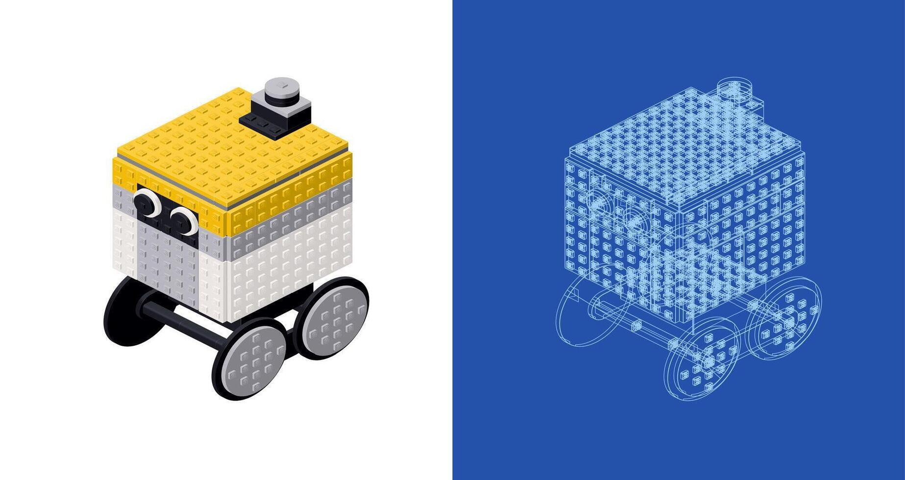 Robot courier project for print and decoration. clipart. vector