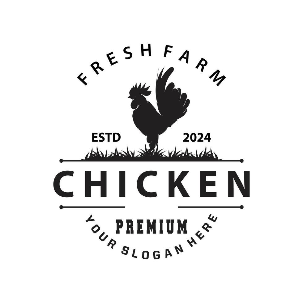 pollo logo, para asado pollo restaurante, granja , sencillo minimalista diseño para restaurante comida negocio vector