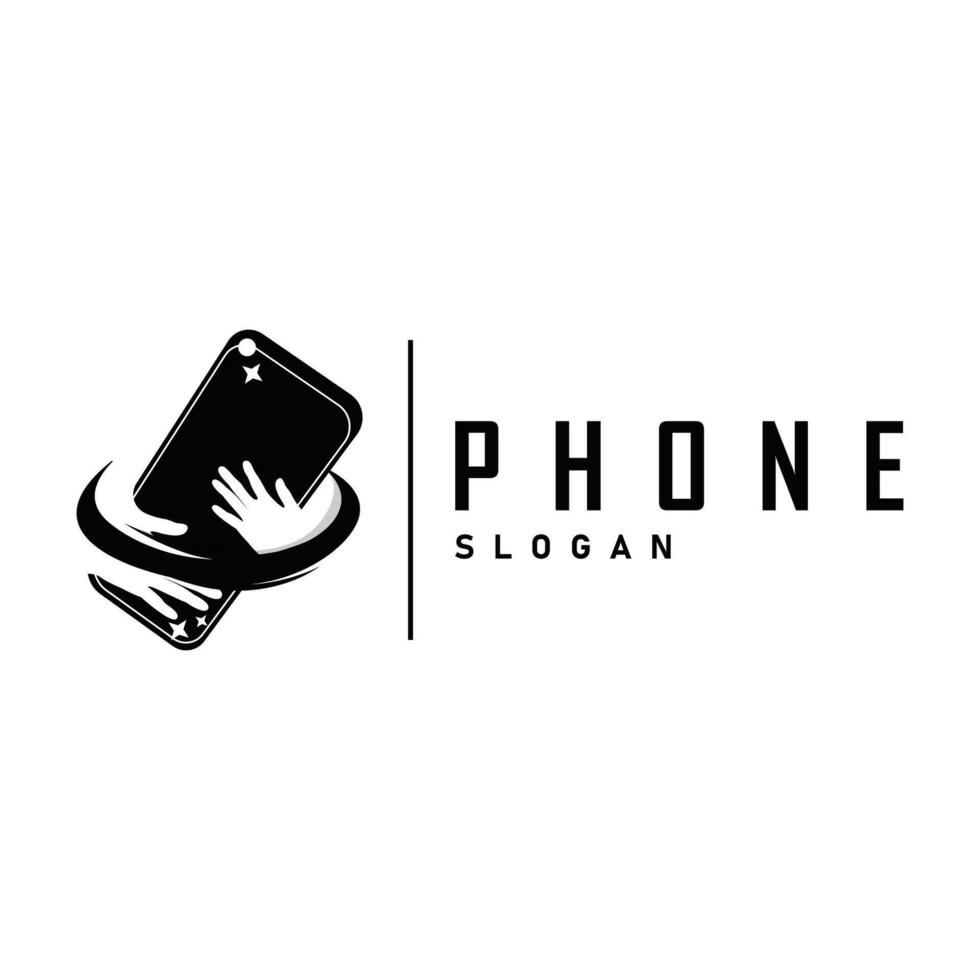 Smart phone logo design modern telephone communication technology tool for business brand symbol vector