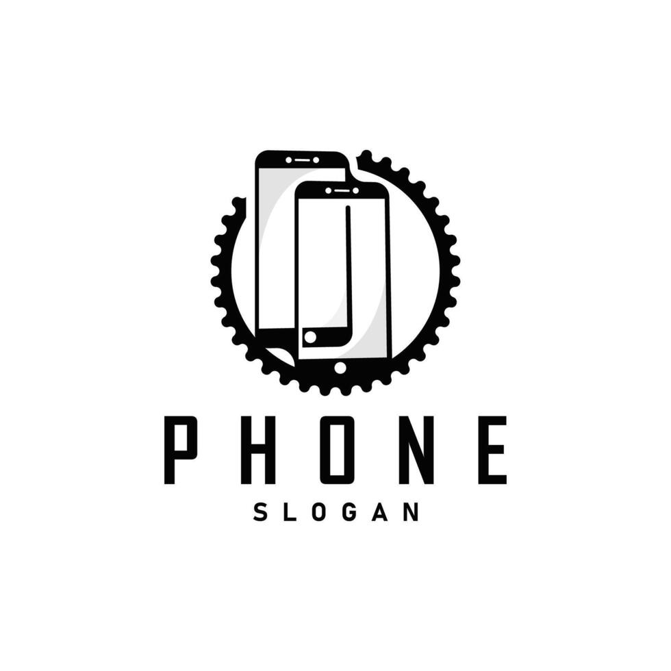 Smart phone logo design modern telephone communication technology tool for business brand symbol vector