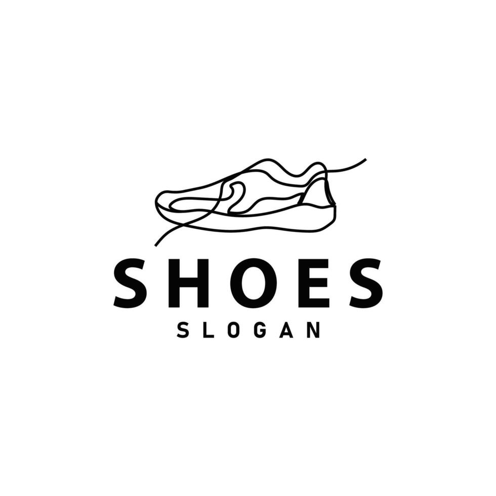 zapato logo, minimalista línea estilo zapatilla de deporte zapato diseño sencillo Moda producto marca vector