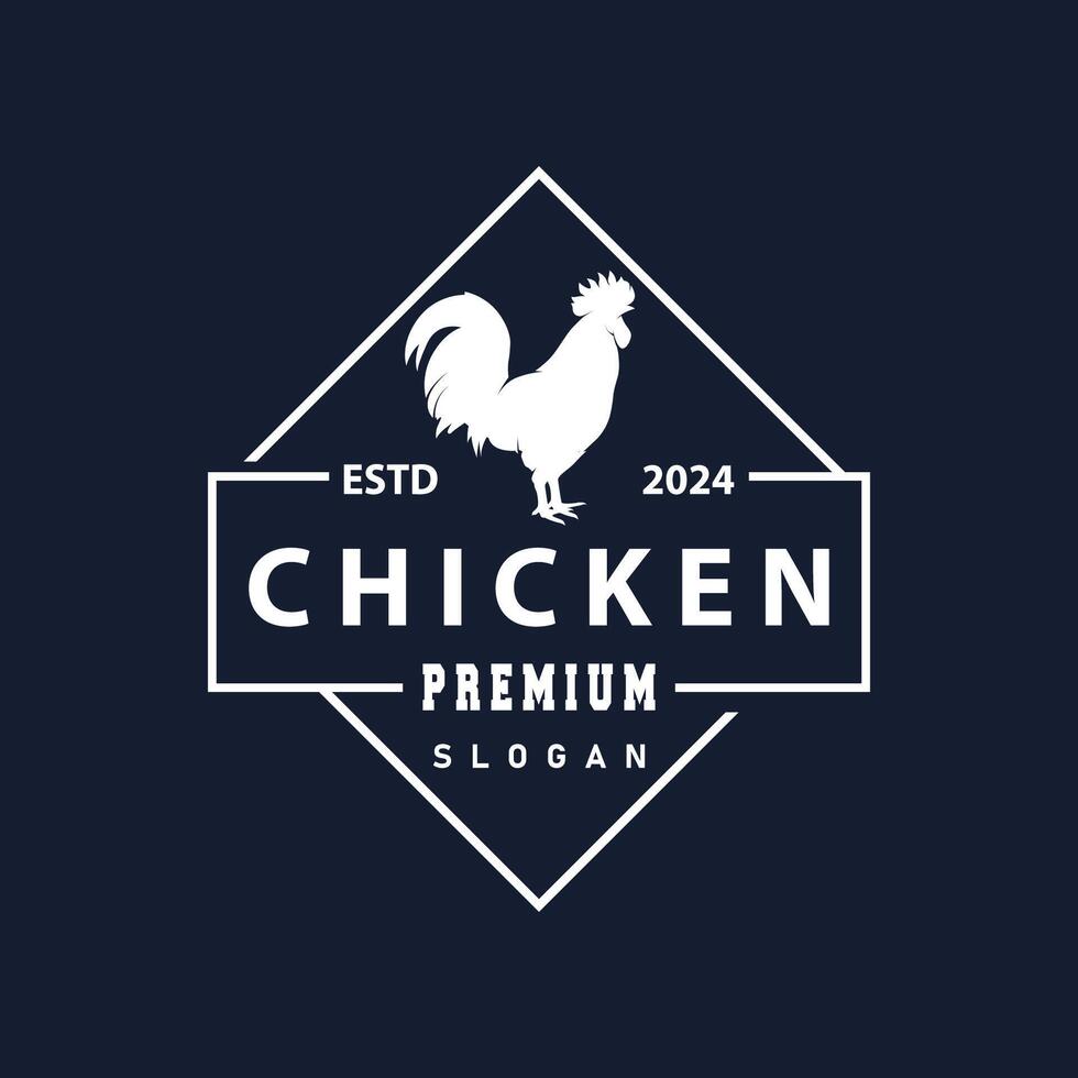 Chicken Logo, For Roast Chicken Restaurant, Farm , Simple Minimalist Design For Restaurant Food Business vector