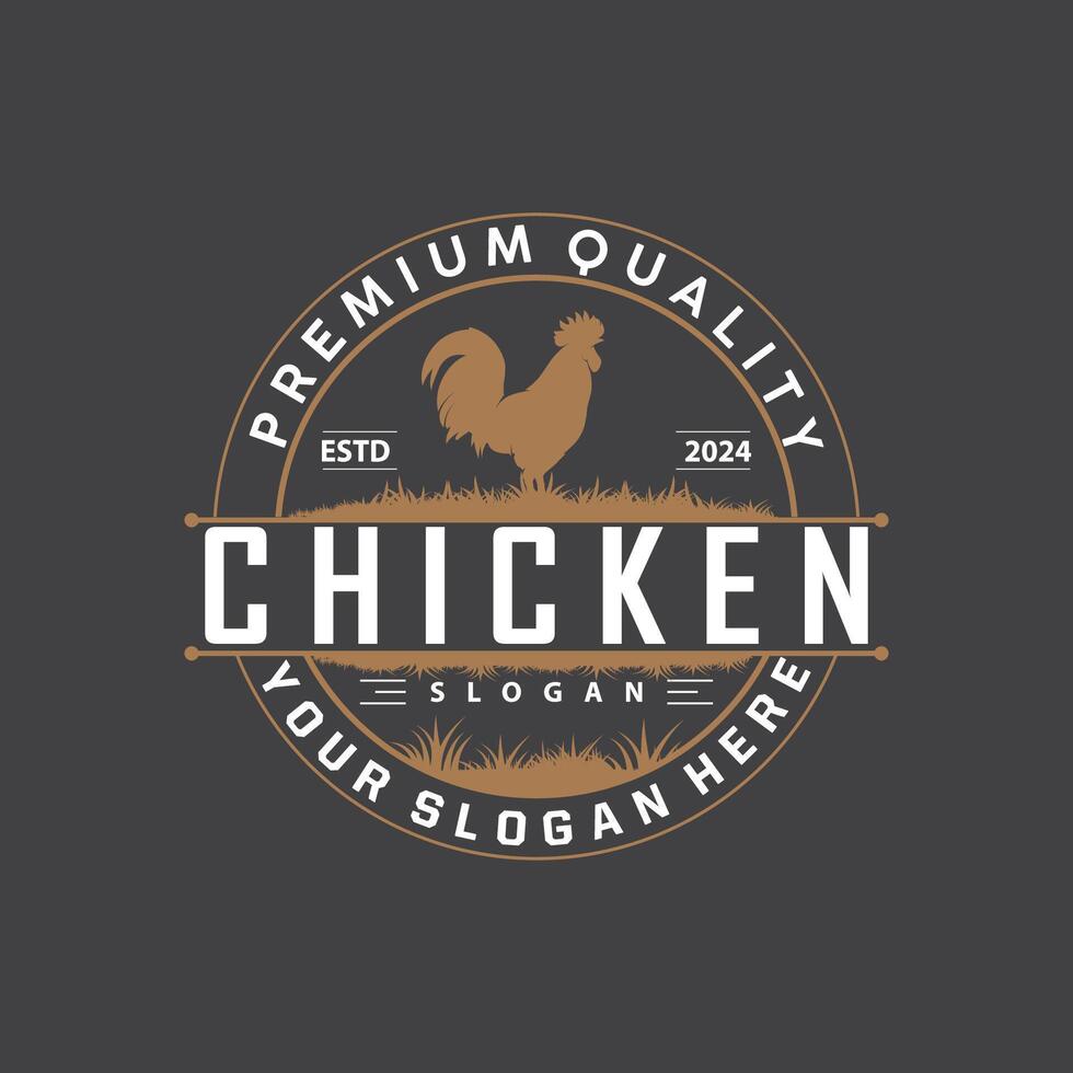 pollo logo, para asado pollo restaurante, granja , sencillo minimalista diseño para restaurante comida negocio vector