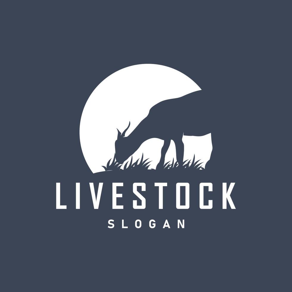Goat logo design goat farm illustration cattle livestock silhouette retro rustic vector