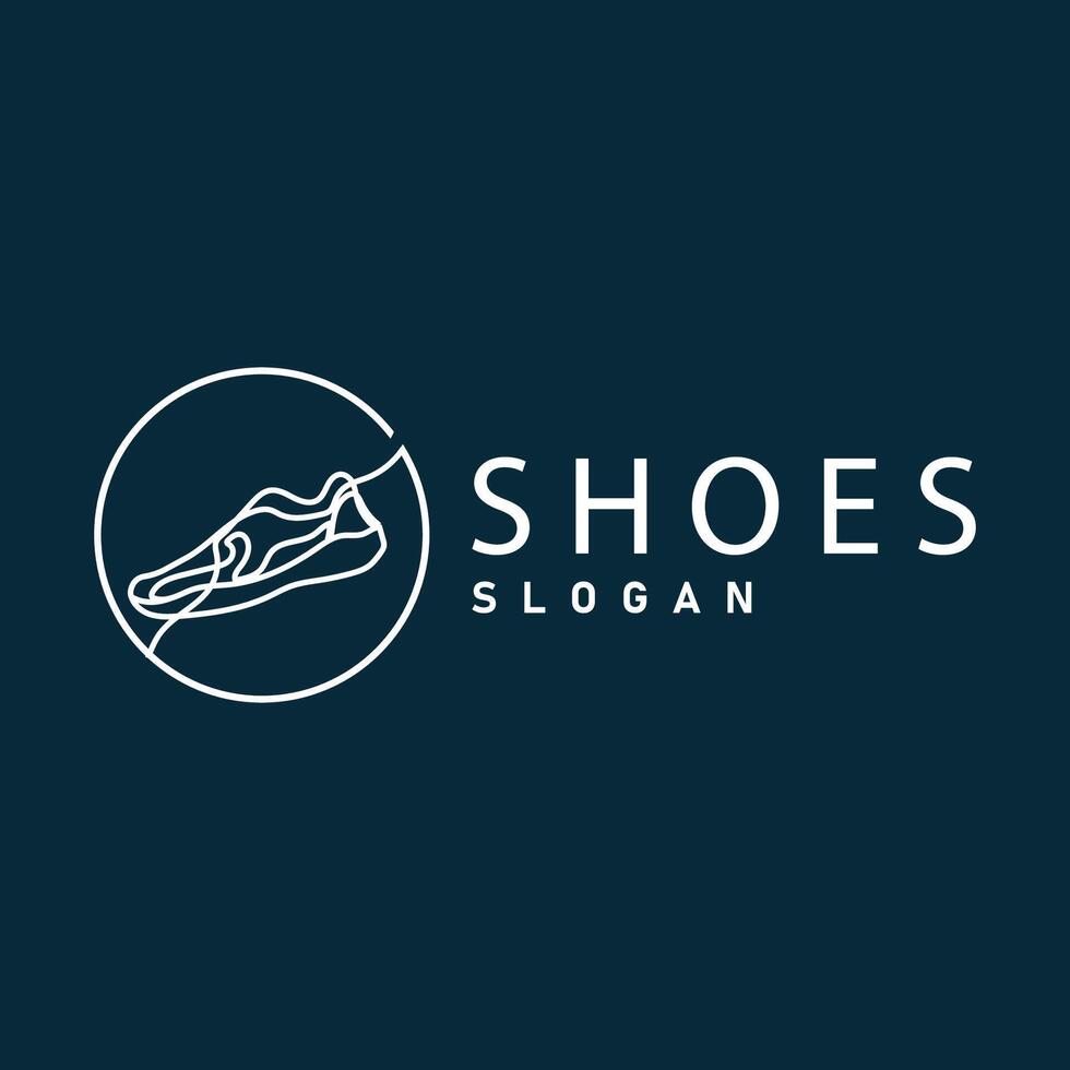 Shoe Logo, Minimalist Line Style Sneaker Shoe Design Simple Fashion Product Brand vector