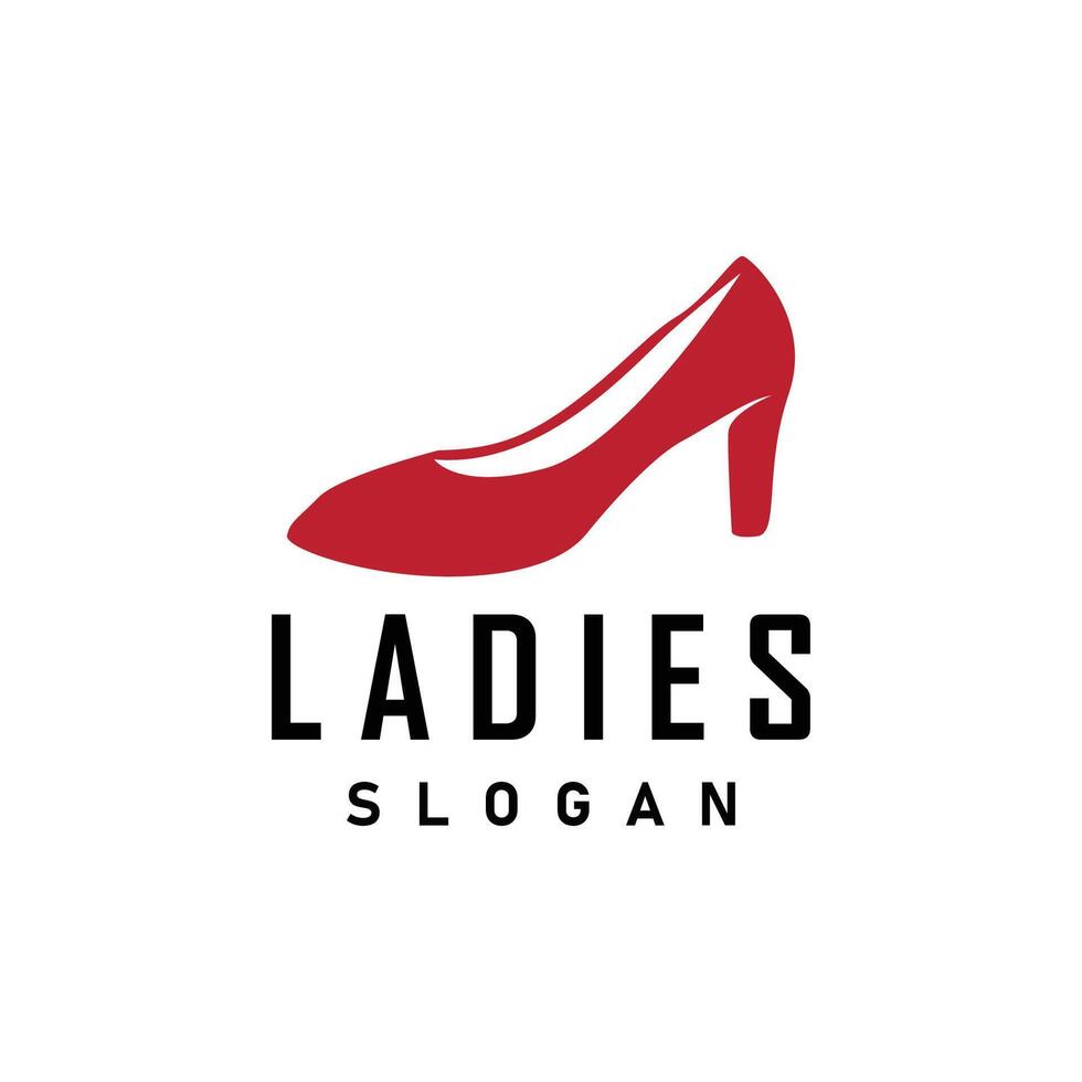 Women shoes logo illustration design business style fashion trend ladies high heels vector