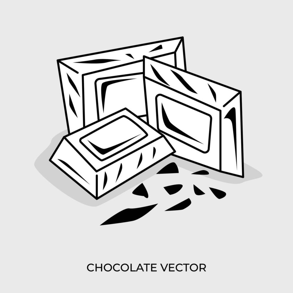 chocolate bar outlined in stacked pieces vector