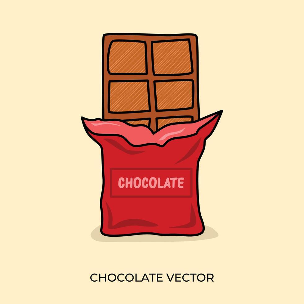 chocolate bar de colores con medio envolver vector