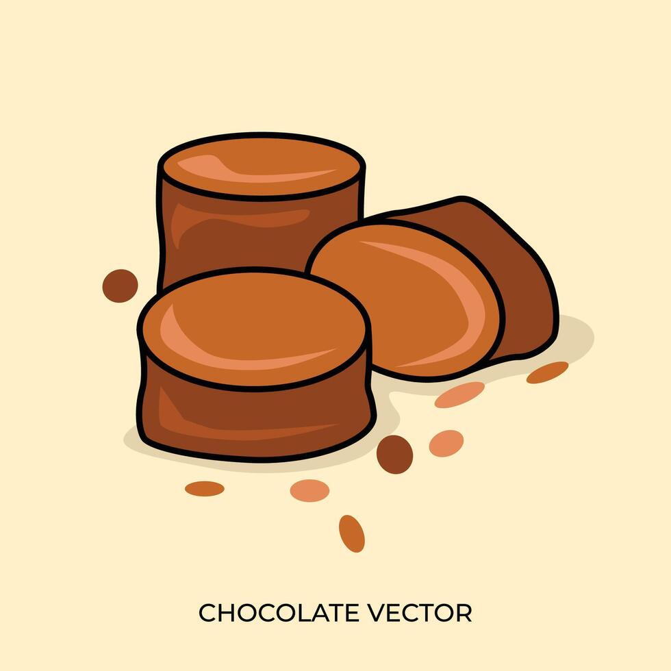 chocolate bar de colores en redondo forma vector